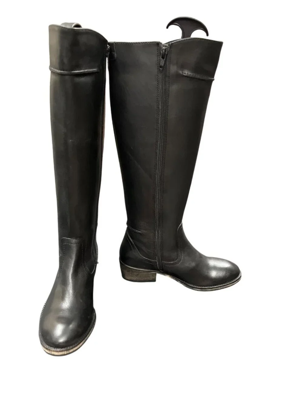 Seychelles wms black leather below knee equestrian riding boots sz 6 SKU 10-676